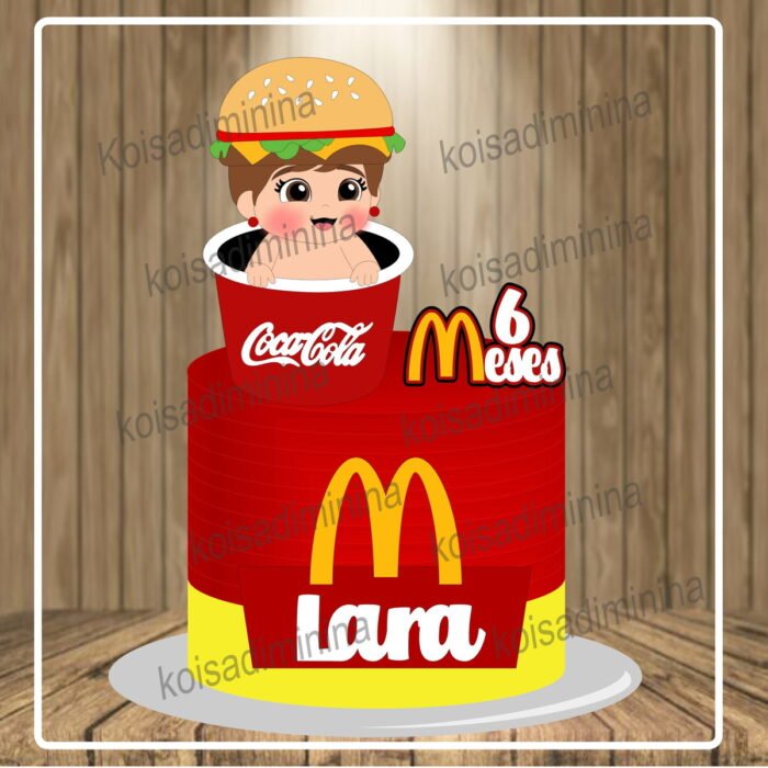 Menina Mcdonalds Baby - Topo de Bolo - Imagem 1