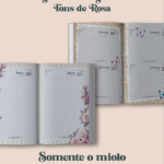 Miolo Agenda Vintage Tons de Rosa 2026 costura (Perfeito Miolo)