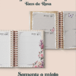 Miolo Agenda Vintage Tons de Rosa 2026 wireo (Perfeito Miolo)