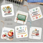 Printable - Tag ou Adesivo Quadrado 6cm - Dia dos Professores