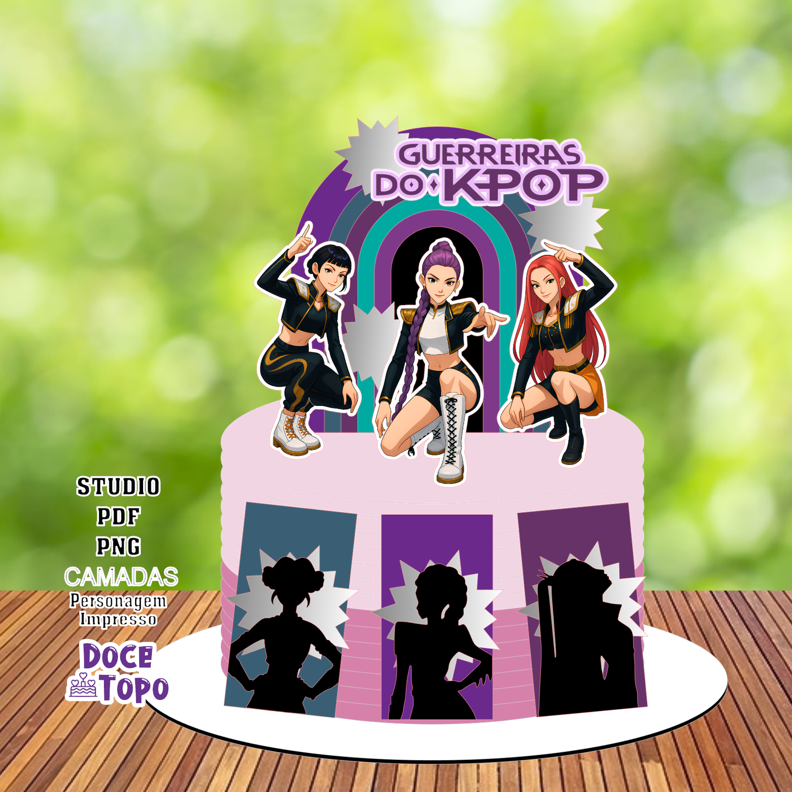 Topo de Bolo Guerreiras do K-Pop 7 (1) Guerreiras do K-Pop - Topo de Bolo - Imagem 1