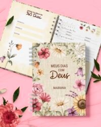 Combo Devocional Leitura da Bíblia 365 dias Católica Evangélica Leitura Livre Flores e Cores - Imagem 2