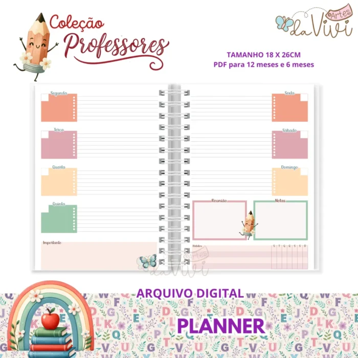 Planner 18,0 x 26,0 cm - Coleção Professores - Imagem 1