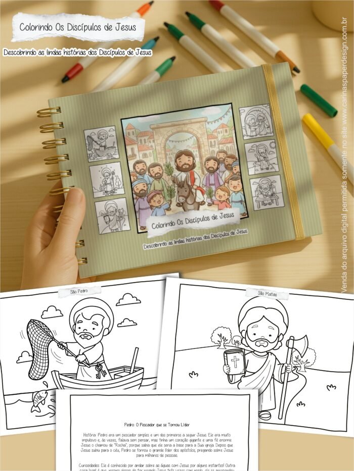 Livro de Colorir: Colorindo os Discípulos de Jesus (Carinas Paper) - Imagem 2