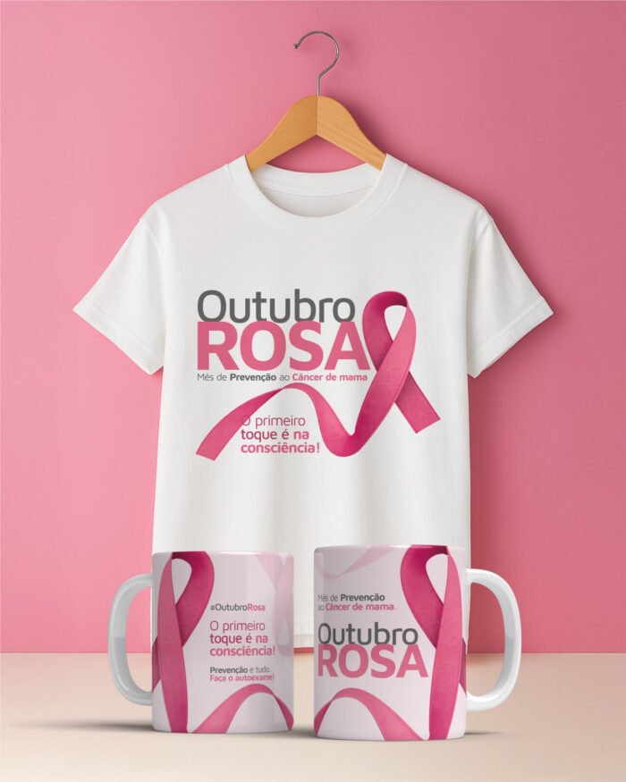 Pacote de Artes DUPLA Canecas e Camisetas Outubro Rosa V5 - Imagem 11
