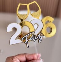 Ano Novo 2026 - Pacote de Topo de Bolo (Toppers de Luxo) - Imagem 6