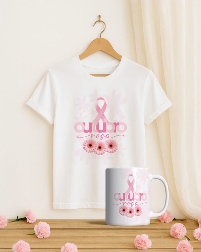 Pacote de Artes DUPLA Caneca Camisa Outubro Rosa V6 - Imagem 13