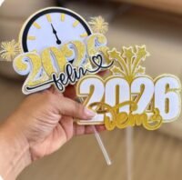 Ano Novo 2026 - Pacote de Topo de Bolo (Toppers de Luxo) - Imagem 2