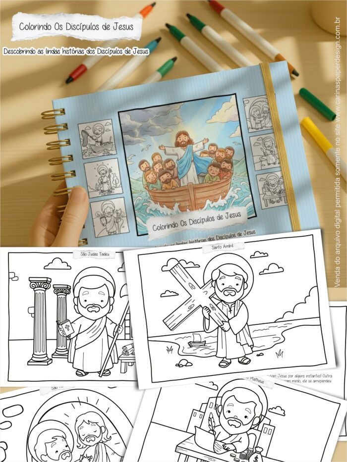 Livro de Colorir: Colorindo os Discípulos de Jesus (Carinas Paper) - Imagem 3