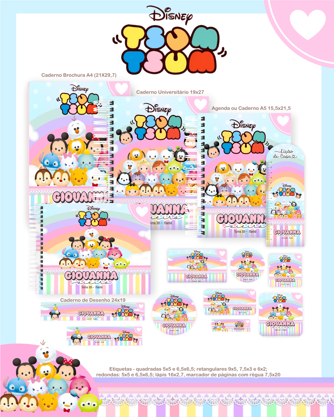 2 Tsum Tsum – Escolar 1.0 2026 (Pamella) - Imagem 1