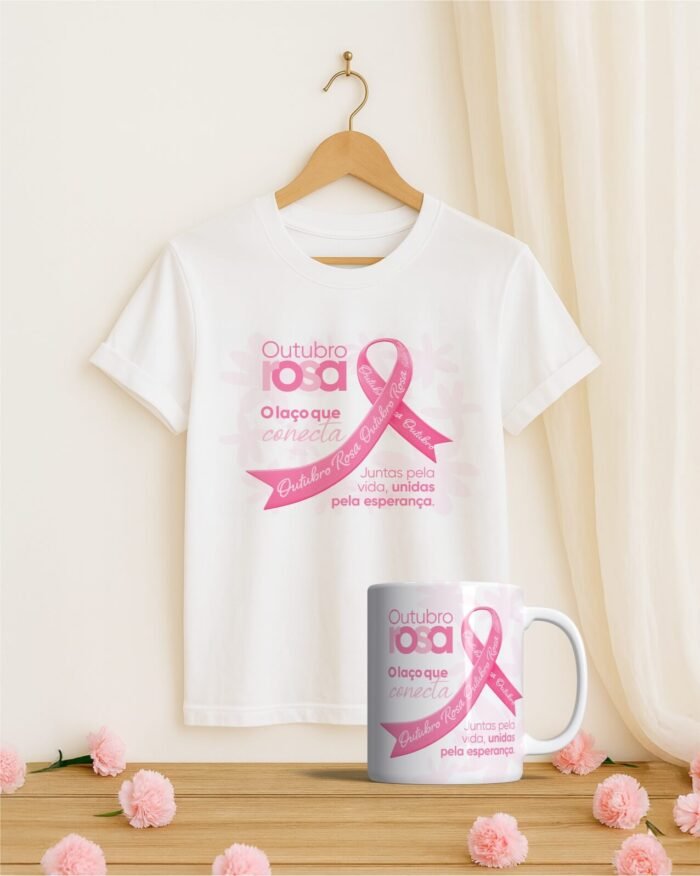 Pacote de Artes DUPLA Caneca Camisa Outubro Rosa V6 - Imagem 5