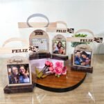 Ano Novo 2026 - 4 Mini Calendários de Mesa Com Foto, Tipo Madeira – 2026