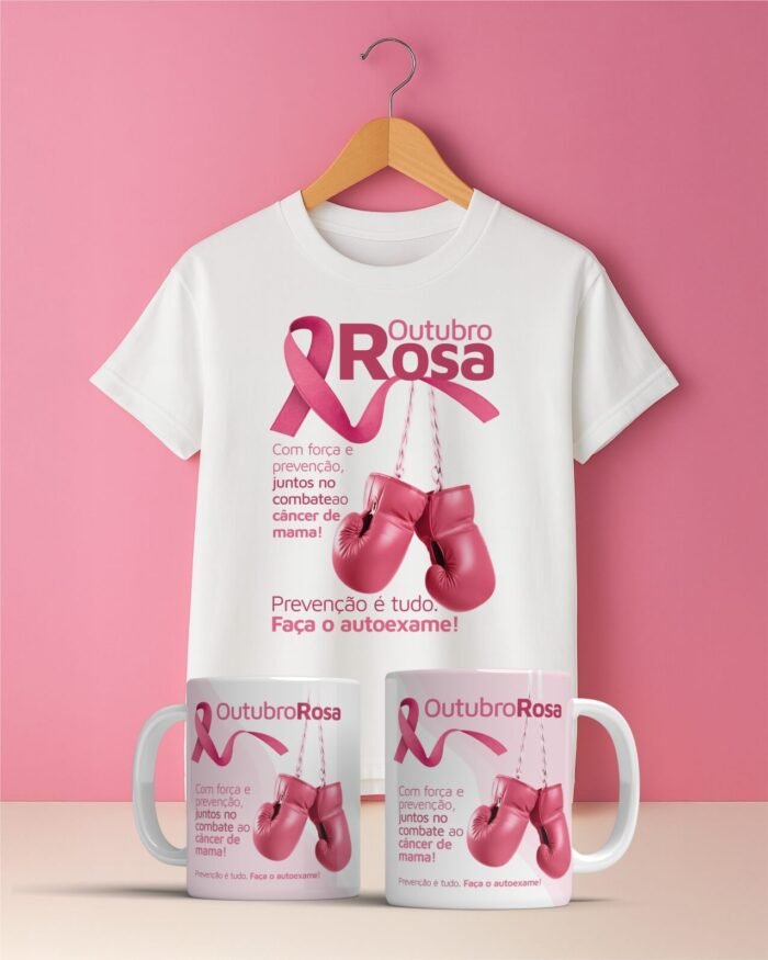 Pacote de Artes DUPLA Canecas e Camisetas Outubro Rosa V5 - Imagem 10