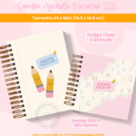 COMBO Agenda Escolar e Infantil 2026 (Branco Papel)