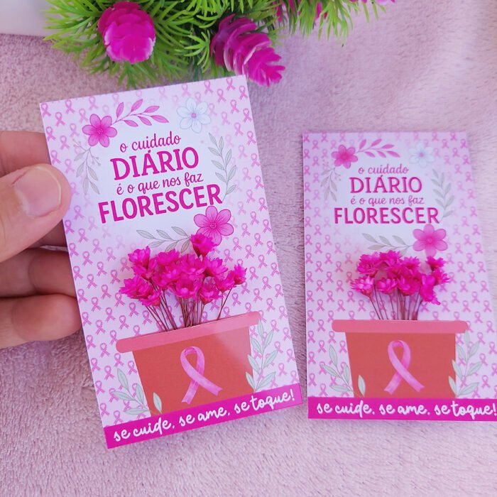 Card Mini Flores - Outubro Rosa - Imagem 1