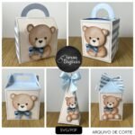 Chá de Bebê Ursinho Azul e Marfim - Kit Festa