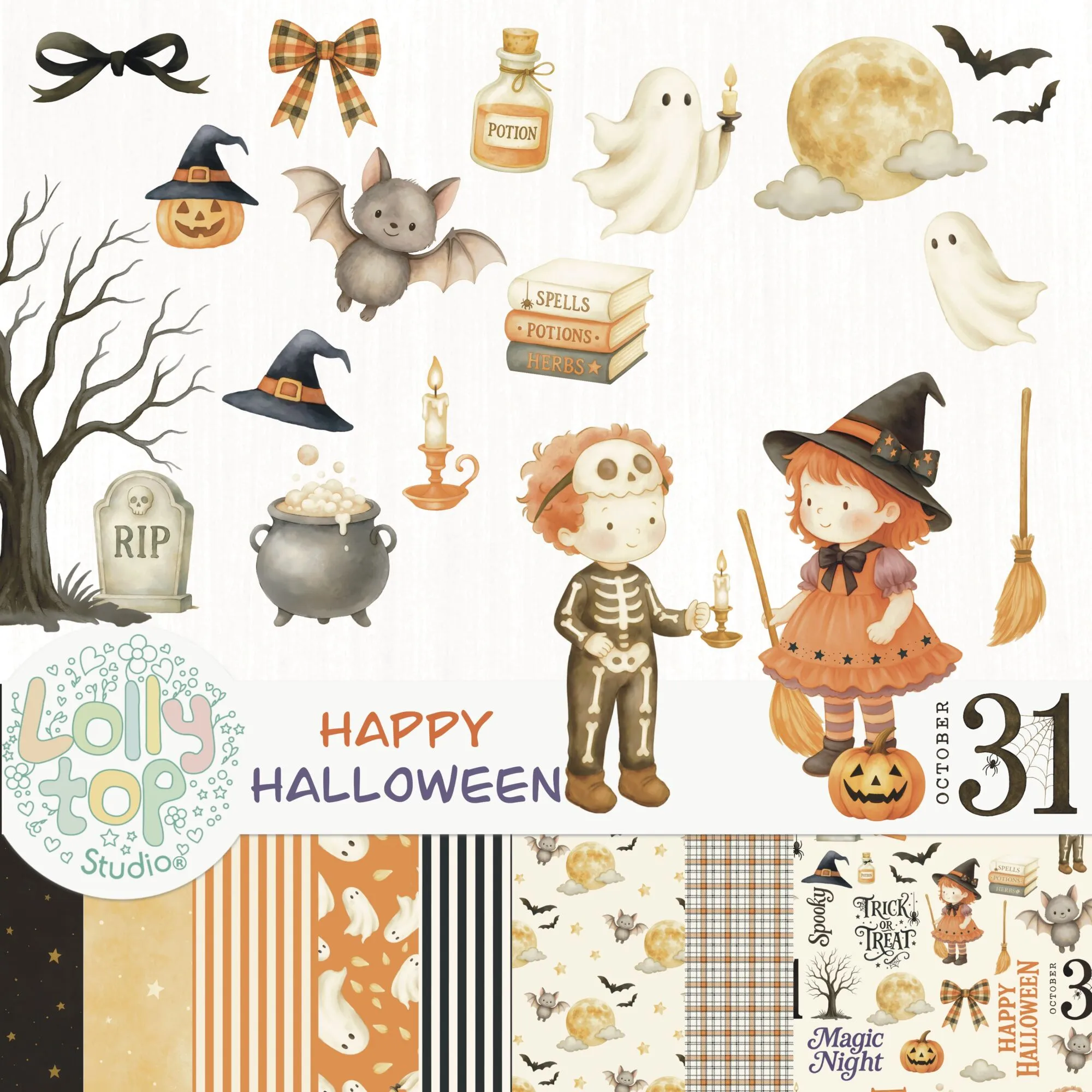 Coleção Halloween – ilustrações e papéis digitais Coleção Halloween – ilustrações e papéis digitais - Imagem 1