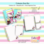 Coleção San Rio – Caderno A5 _ Bloquinho A6 + Pack Papelaria Fofa