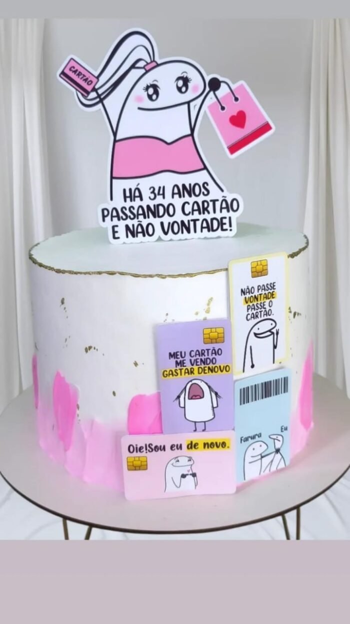 Flork Passando Cartão - Topo de Bolo - Imagem 1