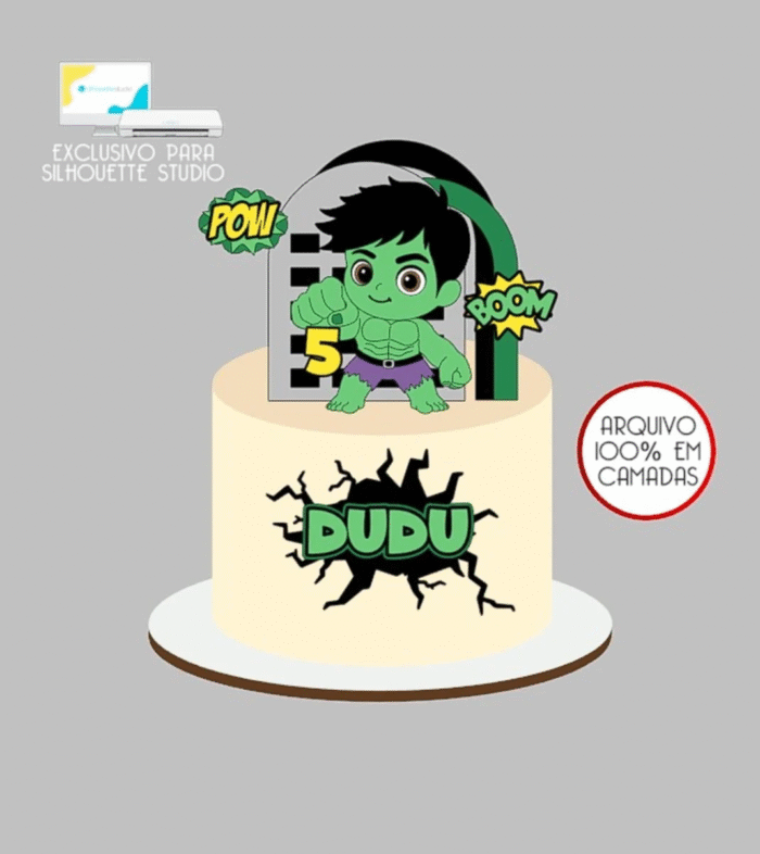 Hulk Baby - Topo de Bolo - Imagem 1