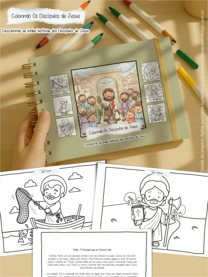 Livro de Colorir: Colorindo os Discípulos de Jesus (Carinas Paper) - Imagem 1