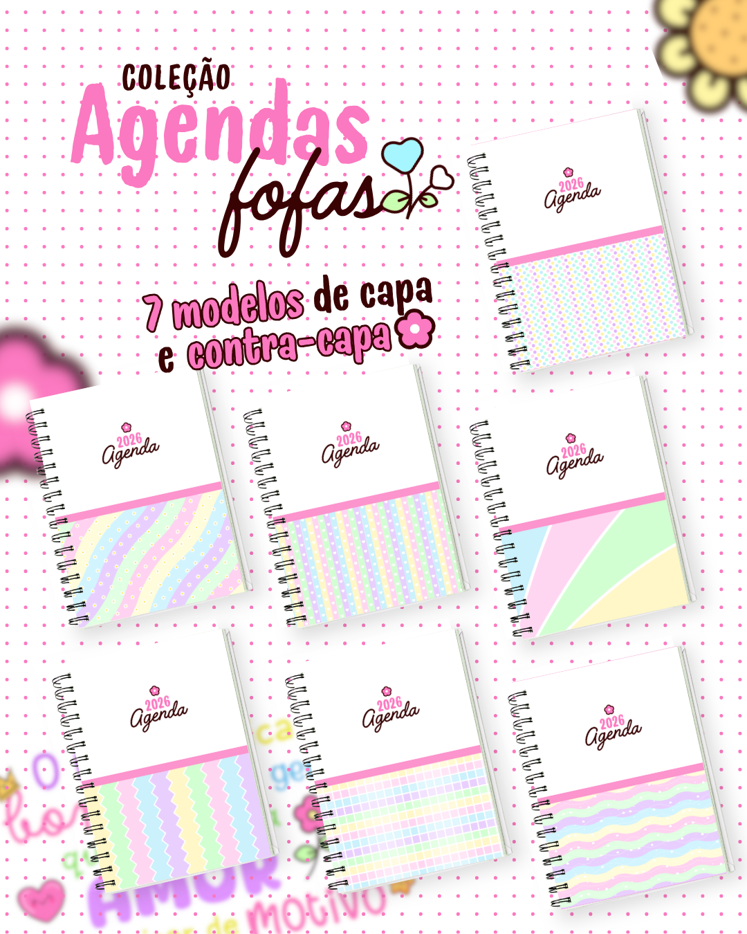 Mockup 04 Coleção Agendas Fofas 2026 (Madi) - Imagem 1