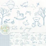 Toile de Jouy - Brinquedos Azul