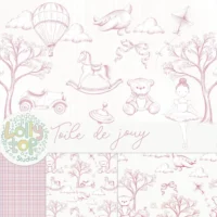 Toile de Jouy - Brinquedos Rosa