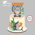 Tubarão Menino Baby - Topo de Bolo