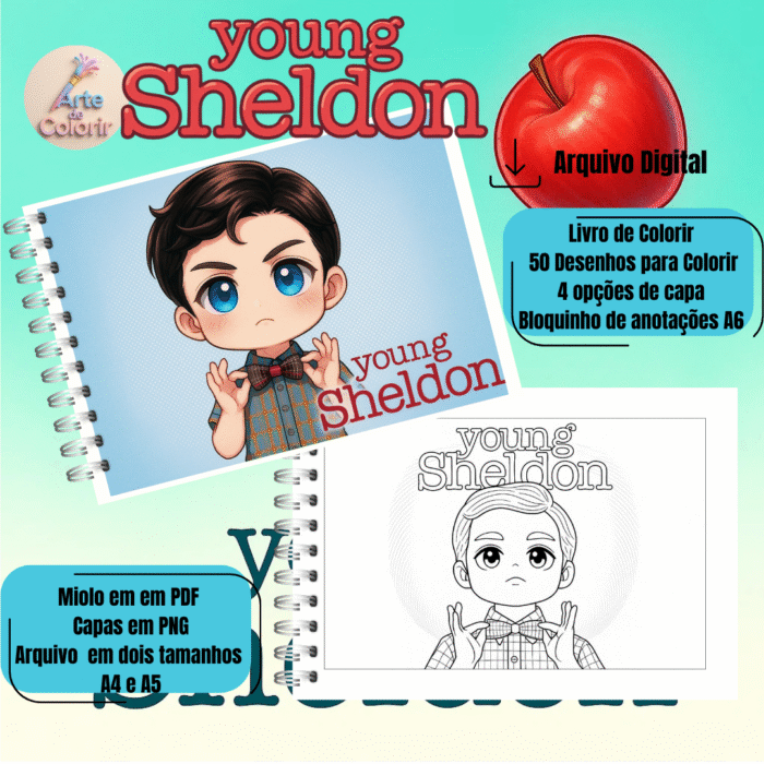 Young Sheldon - Livro de Colorir - Imagem 1