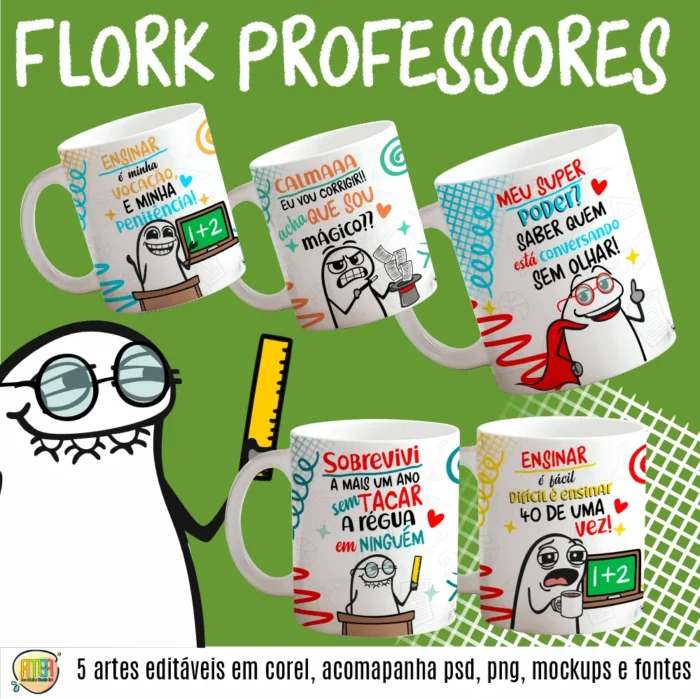 Flork Professores Irônicos – Artes para Caneca - Imagem 1
