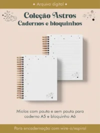 Caderno e bloquinho wire-o Coleção Astros (Perfeito Miolo) - Imagem 7