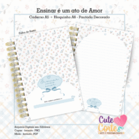 COMBO Ensinar é um Ato de Amor – Caderno A5 + Bloquinho A6 + Pack Papelaria Fofa - Imagem 5