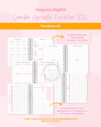 COMBO Agenda Escolar e Infantil 2026 (Branco Papel) - Imagem 4