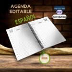 Miolo de Agenda em Espanhol 2026 | Diária Editável CorelDraw