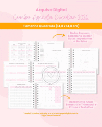 COMBO Agenda Escolar e Infantil 2026 (Branco Papel) - Imagem 5