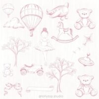 Toile de Jouy - Brinquedos Rosa - Imagem 3