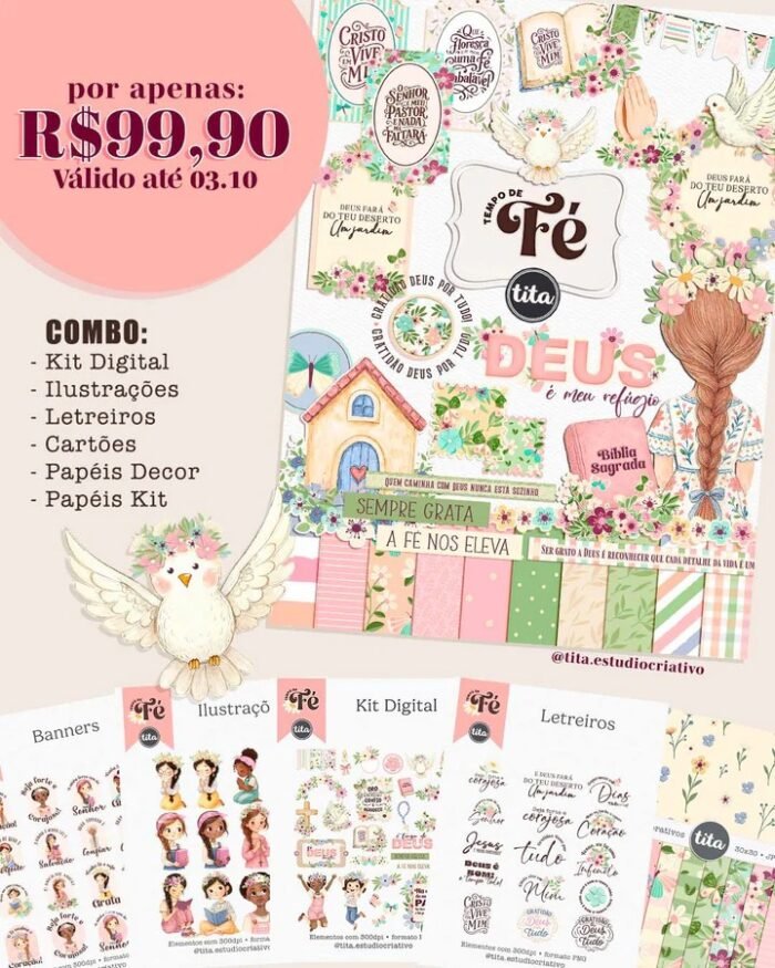 Tempo de Fé – Combo Ilustrações e Papéis (Tita) - Imagem 2