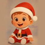 Bebê com roupa de Papai Noel – Topo de Bolo