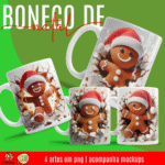 Bonecos de Natal 3D - Artes Canecas