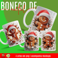 Bonecos de Natal 3D - Artes Canecas