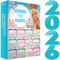 Pack Calendários 2026 Religiosos Santos Católicos Artes Png