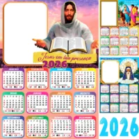 Pack Calendários 2026 Religiosos Santos Católicos Artes Png - Imagem 3