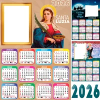 Pack Calendários 2026 Religiosos Santos Católicos Artes Png - Imagem 2