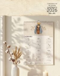PDF Calendário de parede Santinhos A4 (Carinas Paper) - Imagem 2