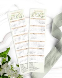 Kit Calendários de Mesa 2026 A5 A6 e Calendário Marca Página Coleção Rosas Brancas (Bicho Papel) - Imagem 2