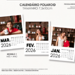 Calendário Polaroid 2026 (Moldes da Lê)