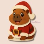 Capivara Com Roupa de Natal - Topo de Bolo em Camadas