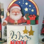 Feliz Natal Papai Noel Aqaurela - Topo de Bolo