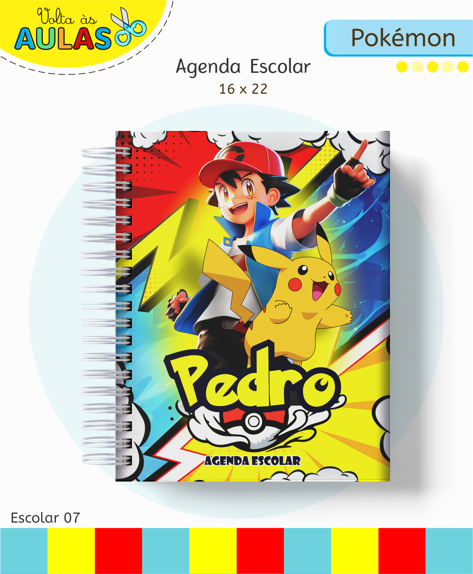 01 - AGENDA Pokemon – Kit Escolar 2026 (Lina Criativa) - Imagem 1